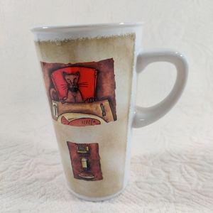 🐾 Aline Gauthier Capilano Cat & Mouse Coffee Cup Mug Vintage Made In Taiwan